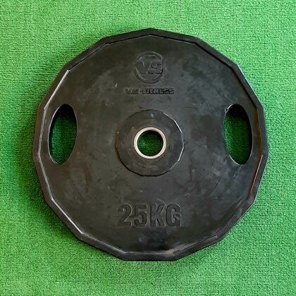 VS fitness 25 kg gumijots disks. Cauruma diam. 50 mm. Cena:. 87,50 eur.